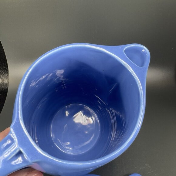 Vintage 1930s Universal Potteries Tip Top Jug Refrigerator Pitcher Lid Blue VTG - Picture 9 of 16